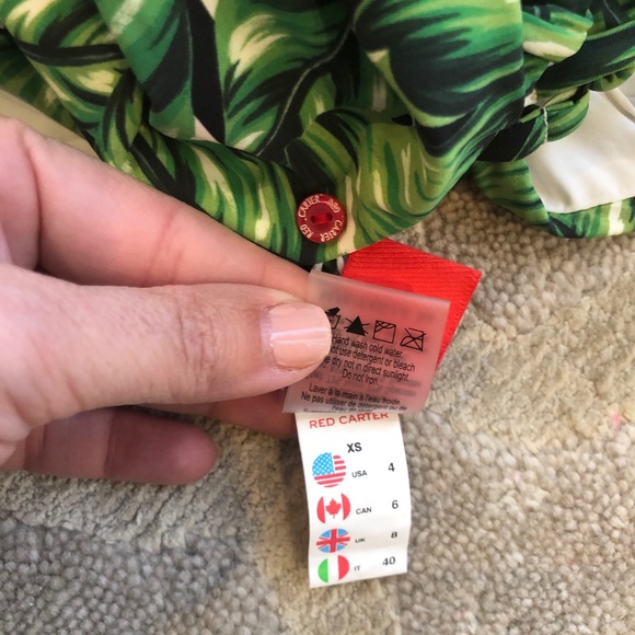 Red Carter Havana Leaf Lace-up One Piece Swimsuit - Picture 5 of 8